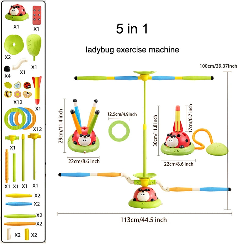 Children playing group games using multifunction ladybug toy