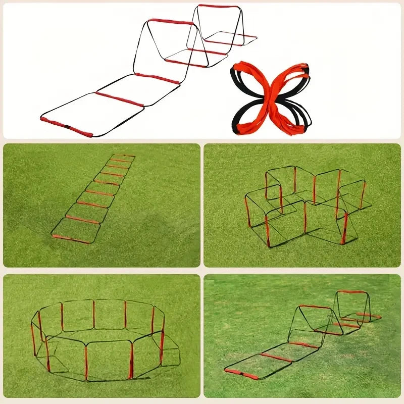 Close-up of plastic rungs and nylon strap of ladder