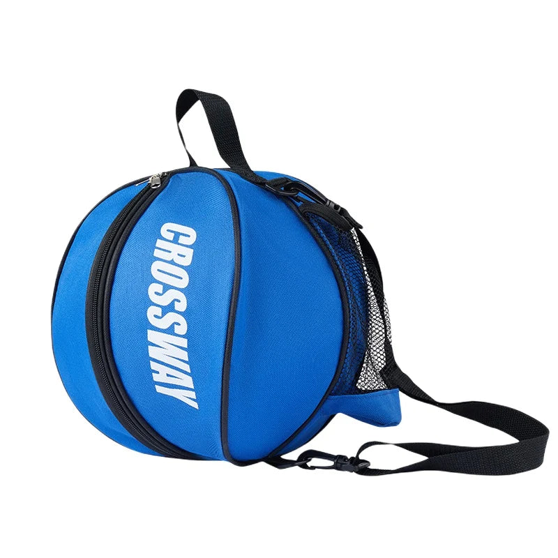 Adjustable shoulder strap basketball bag held by user