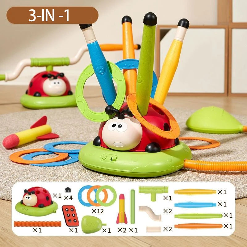 Ring toss (ferrule) game in action with kids