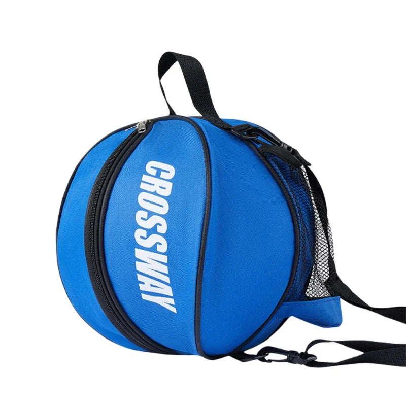 Blue camouflage basketball carrier bag on the ground
