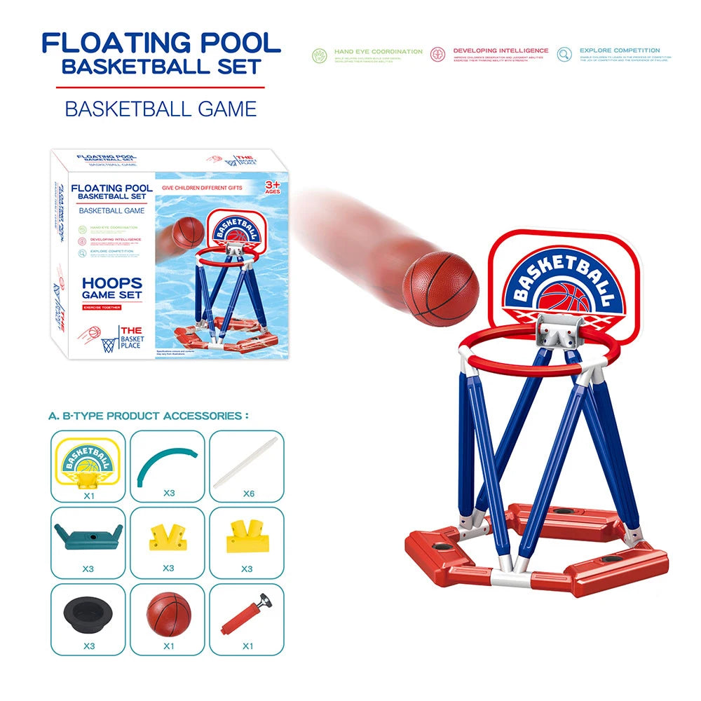 Deflated basketball hoop set with packaging shown