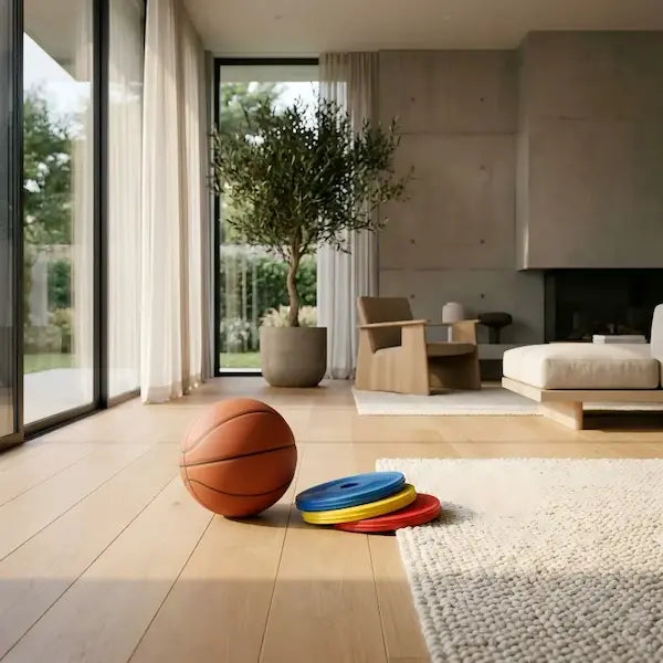 A focused young athlete using professional training gear at home to build elite skills, demonstrating the quiet progress possible outside of First Pick Academy's Manningham and Box Hill locations