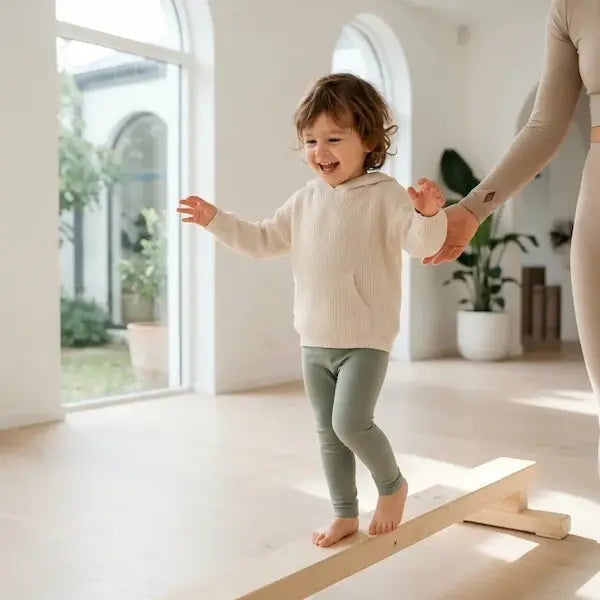 A 5 years old child practicing balance and coordination in the Grow and Go program at First Pick Academy Melbourne.