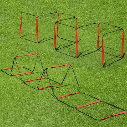 Agility speed ladder laid out on a training field