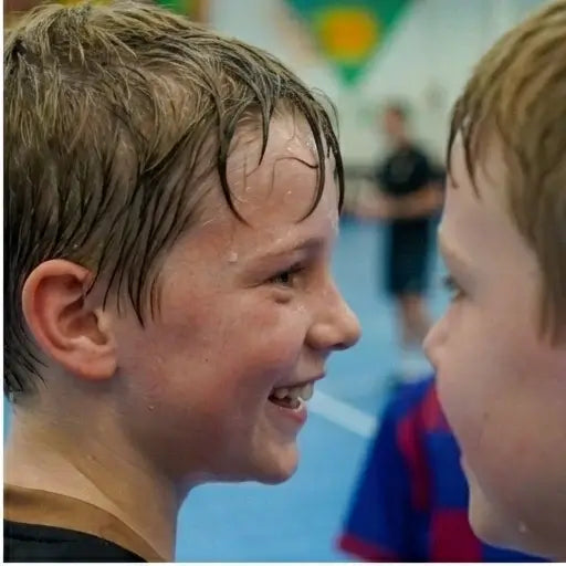 The pristine blue high-performance courts and spacious environment of Action Indoor Sports at First Pick Academy Box Hill South.