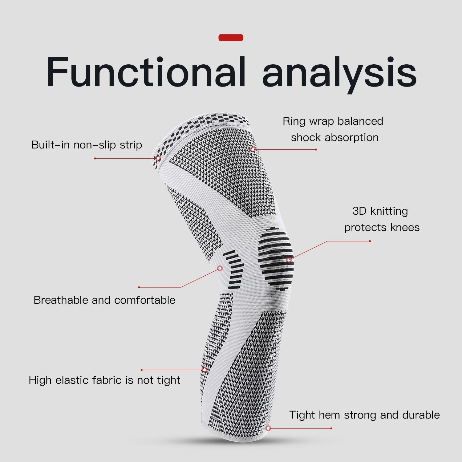 Elastic Breathable Compression Knee Support Sleeve - firstpick