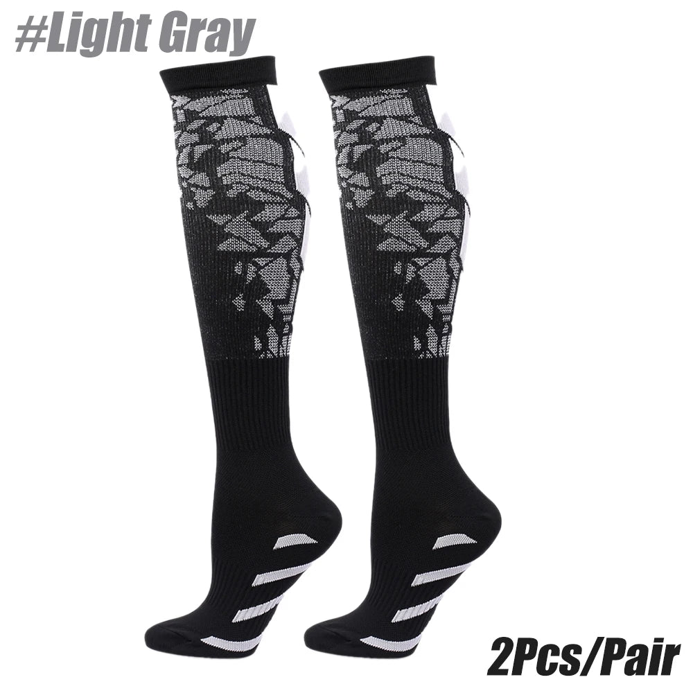 Graduated compression socks enhancing leg endurance during workouts