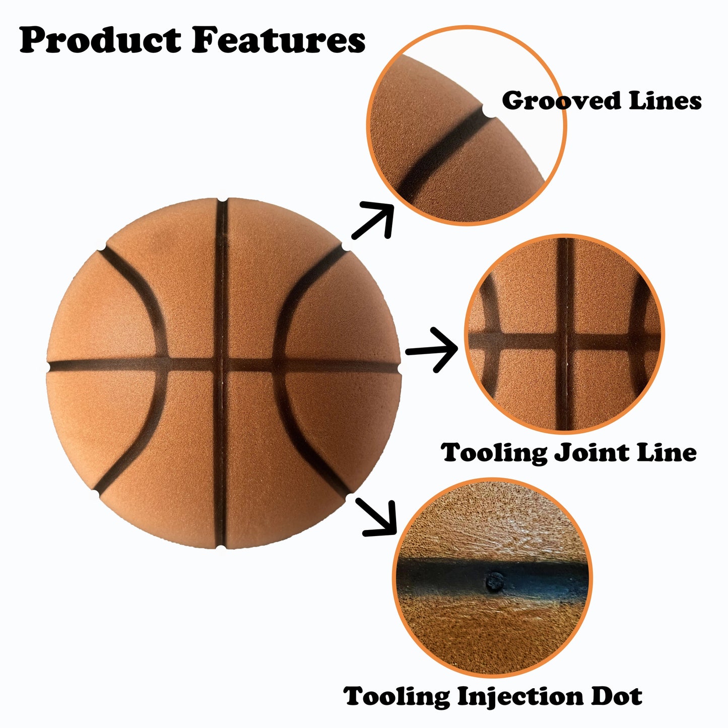 Silent Foam Basketball – Indoor Airless Quiet Dribble Ball (Size 7 & 5) - firstpick