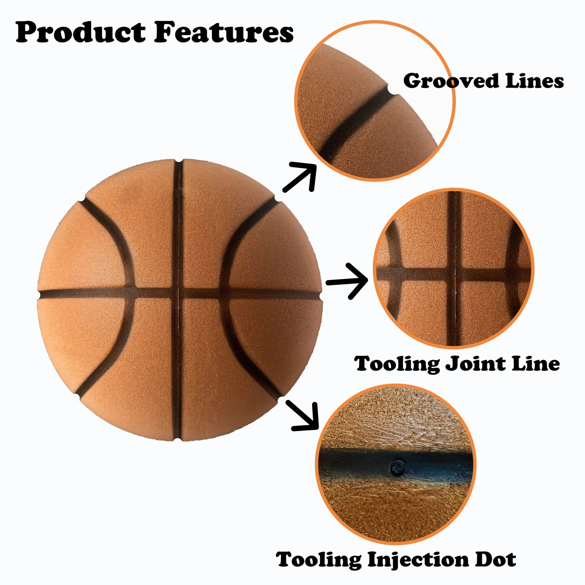 Silent Foam Basketball – Indoor Airless Quiet Dribble Ball (Size 7 & 5) - firstpick