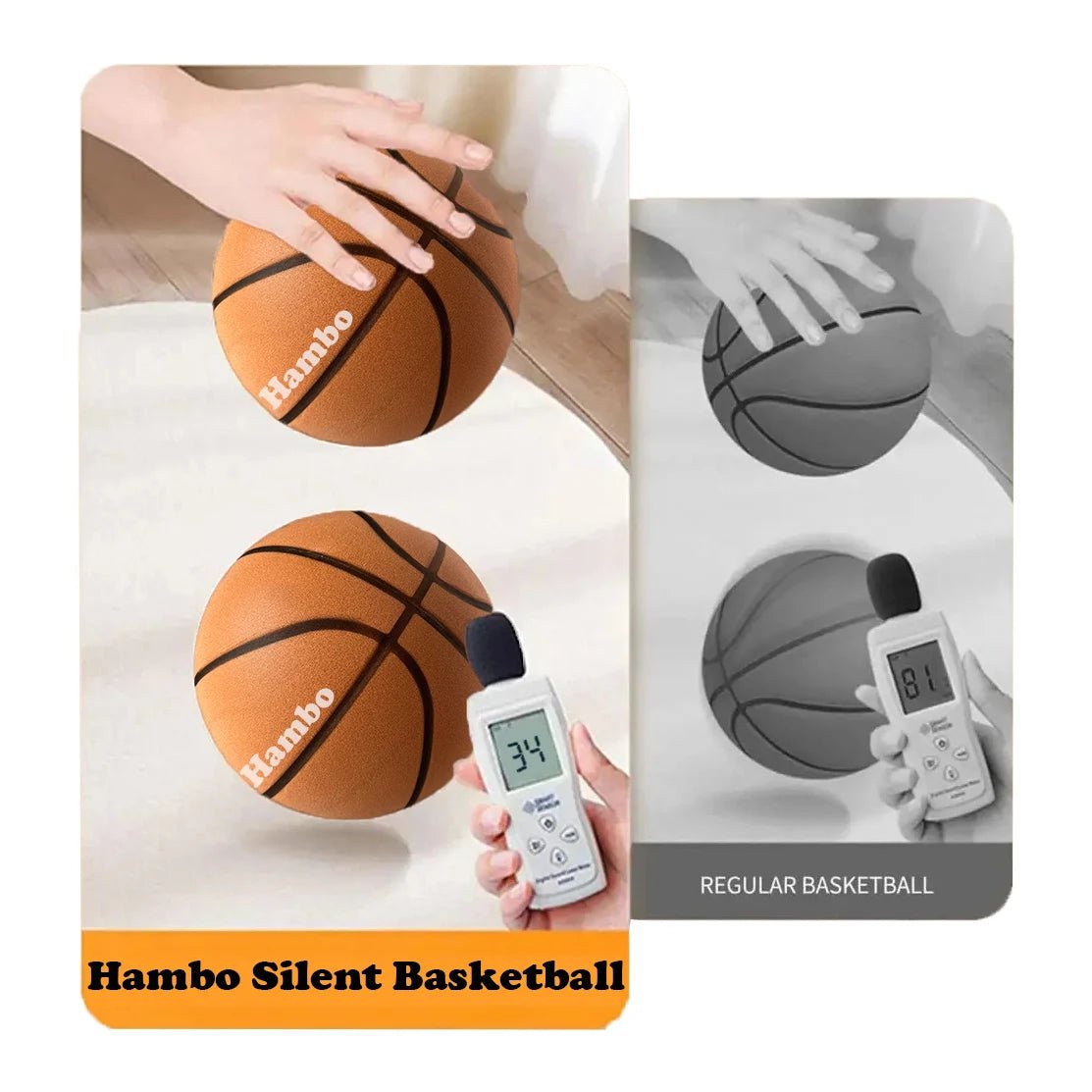 Silent Foam Basketball – Indoor Airless Quiet Dribble Ball (Size 7 & 5) - firstpick