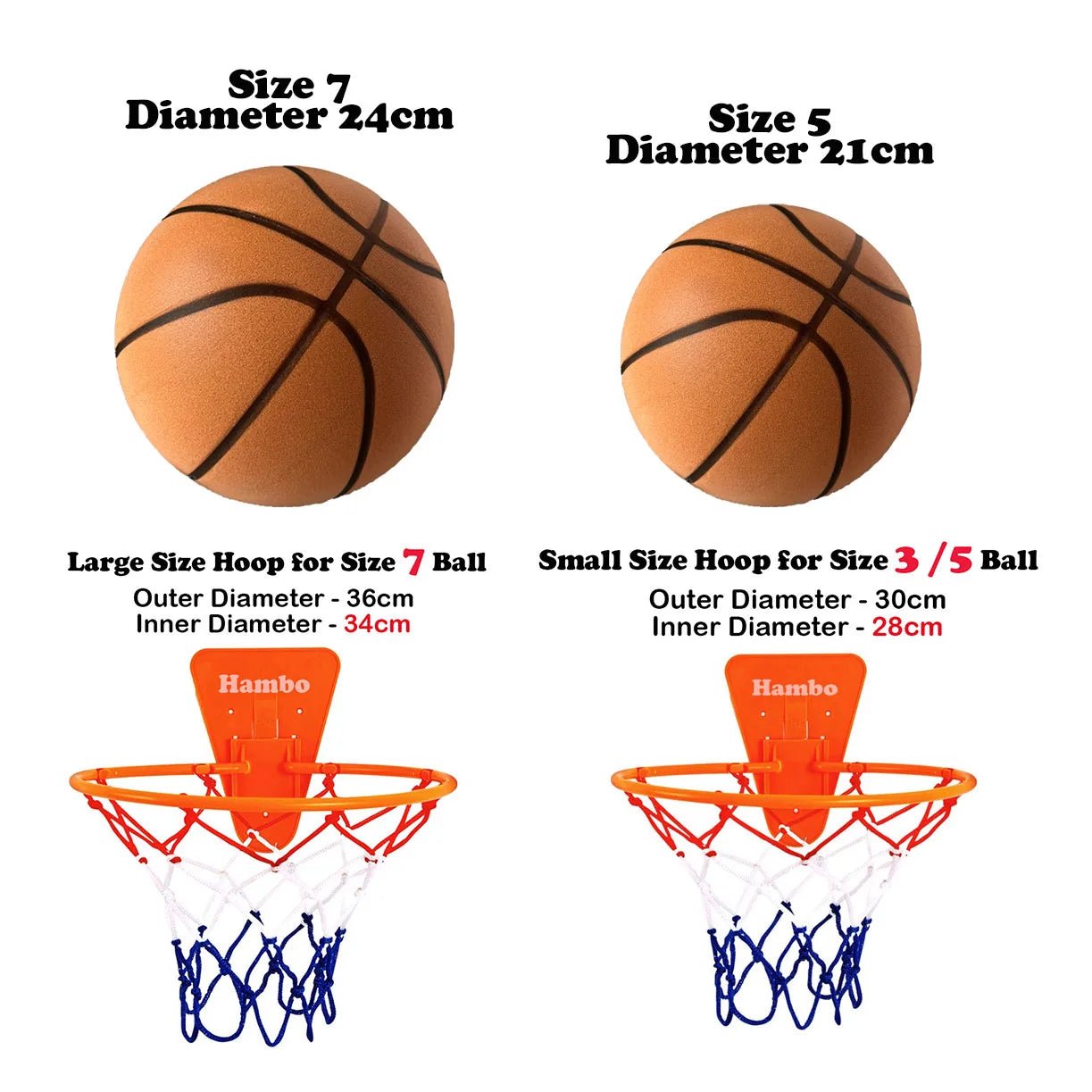 Silent Foam Basketball – Indoor Airless Quiet Dribble Ball (Size 7 & 5) - firstpick